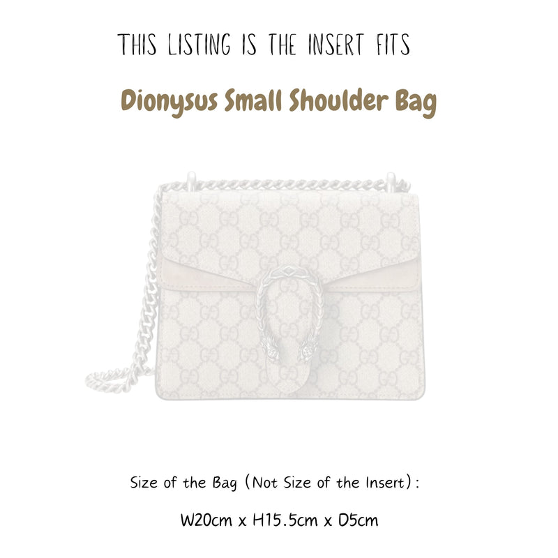 Organizer for [Dionysus small shoulder bag, Gucci] Bag Insert (Felt, Slim with Zip Pocket)