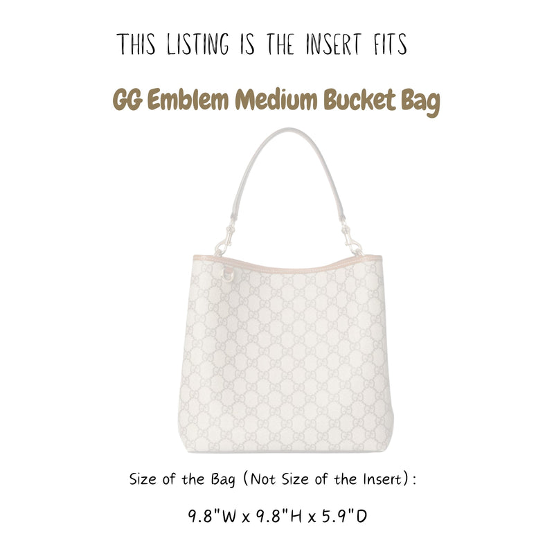 Organizer for [GG Emblem medium bucket bag, 9.8W x 9.8H x 5.9D, Gucci] Bag Insert (Felt, A Pair of Inserts)