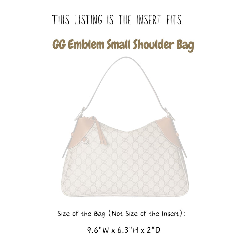 Organizer for [GG Emblem small shoulder bag, 9.6W x 6.3H x 2D, Gucci] Bag Insert (Felt, Trapezoid Taper Shape)