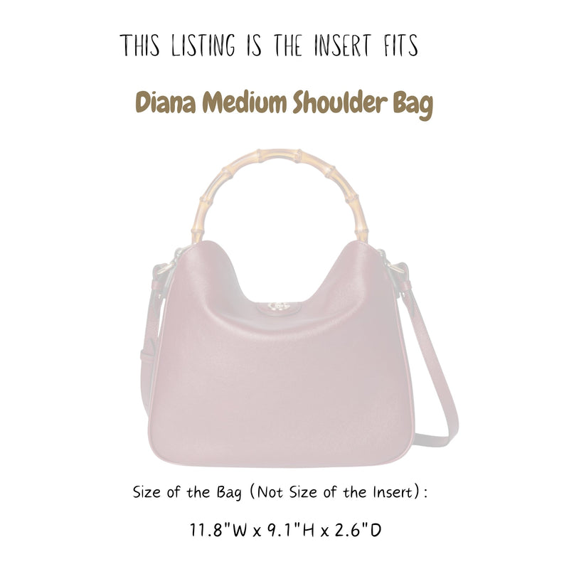 Organizer for [Diana medium shoulder bag, Gucci] Bag Insert (Felt, Slim with Zip Pocket)
