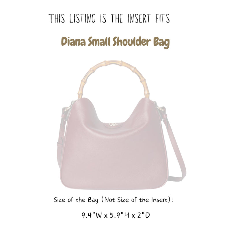 Organizer for [Diana small shoulder bag, Gucci] Bag Insert (Felt, Slim with Zip Pocket)