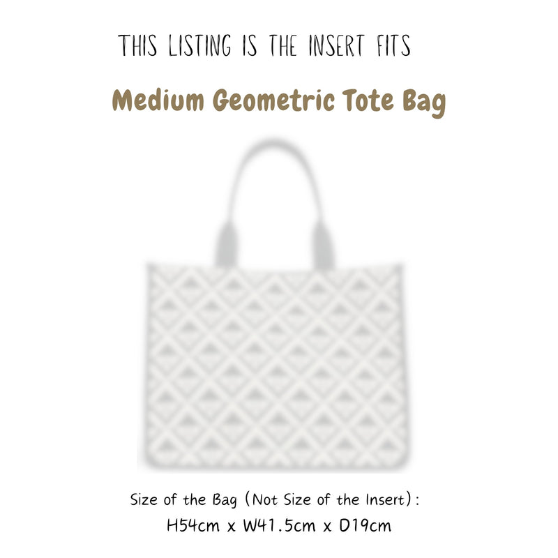 Organizer for [Medium Geometric Tote Bag, Harrods] Bag Insert (Felt, Curved Shape)