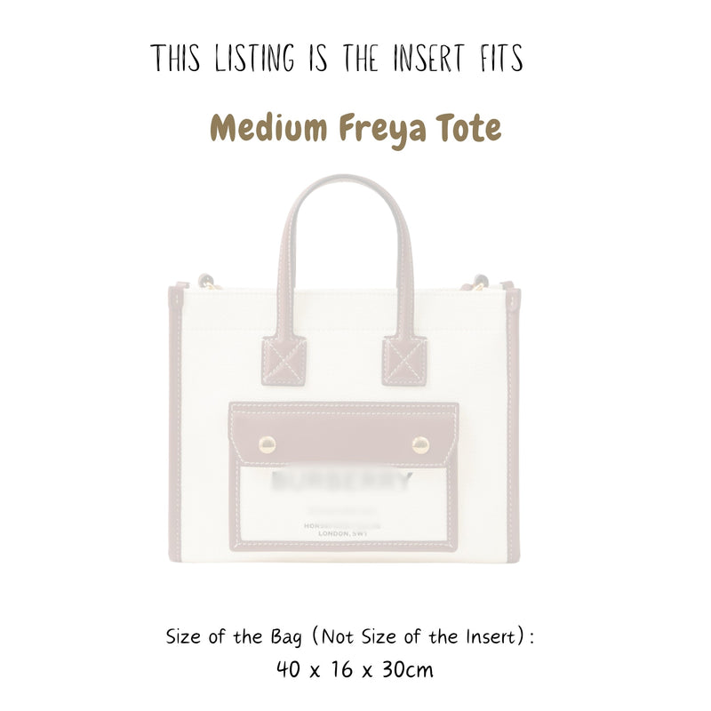Organizer for [Medium Freya Tote, Burberry] Bag Insert (Felt, Curved Shape)