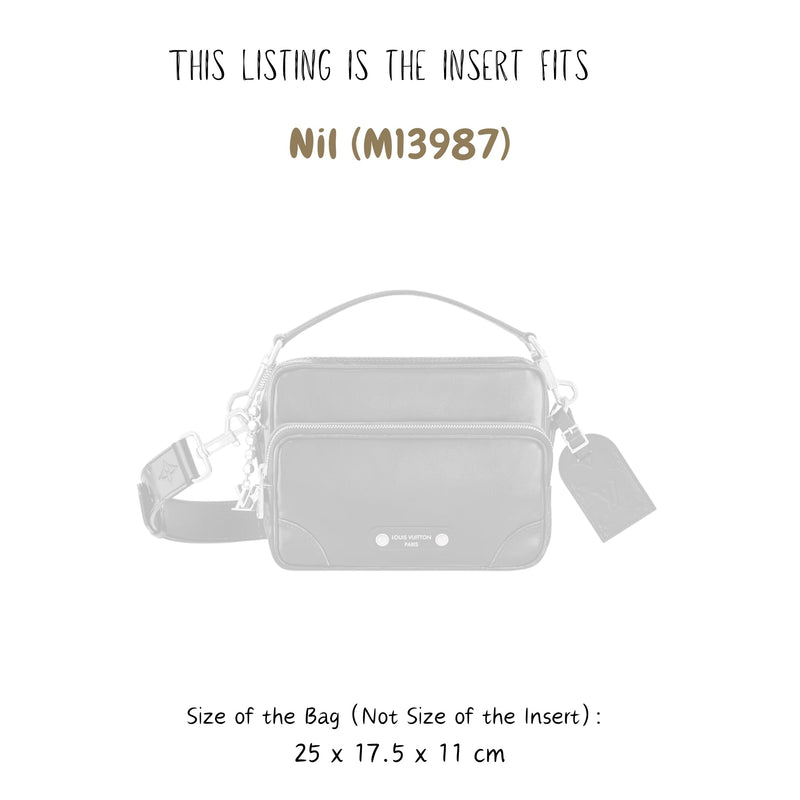 Organizer for [Nil (M13987), LV] Bag Insert (Felt, Slim with Zip Pocket)