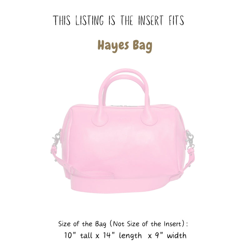 Organizer for [Hayes Bag, Beck Bags] Bag Insert (Felt, Long Zip and Open Compartment)
