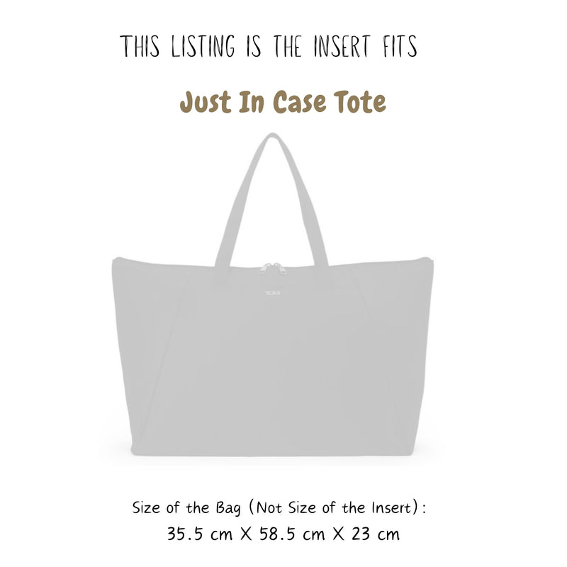 Organizer for [Just In Case Tote, Tumi] Bag Insert (Felt, Long Zip and Open Compartment)