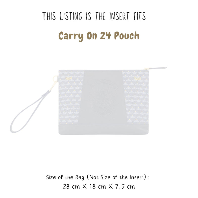 Organizer for [Carry On 24 Pouch, Faure Le Page] Bag Insert (Felt, Slim with Zip Pocket)