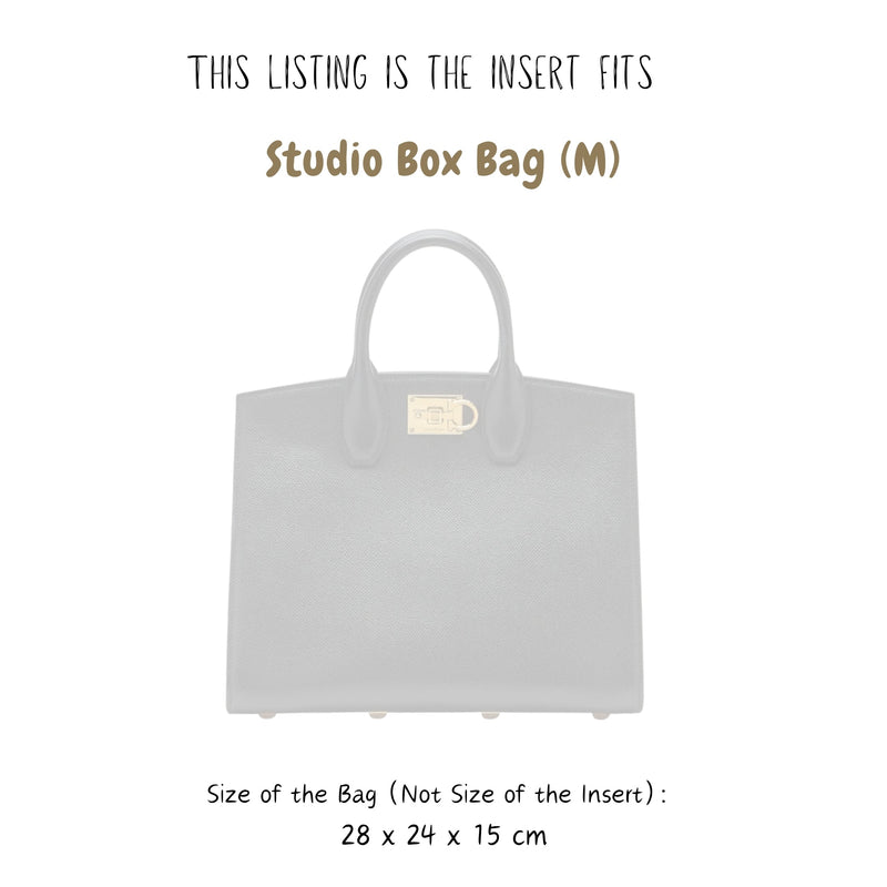 Organizer for [Studio box bag (M), Ferragamo] Bag Insert (Felt, Trapezoid Taper Shape)