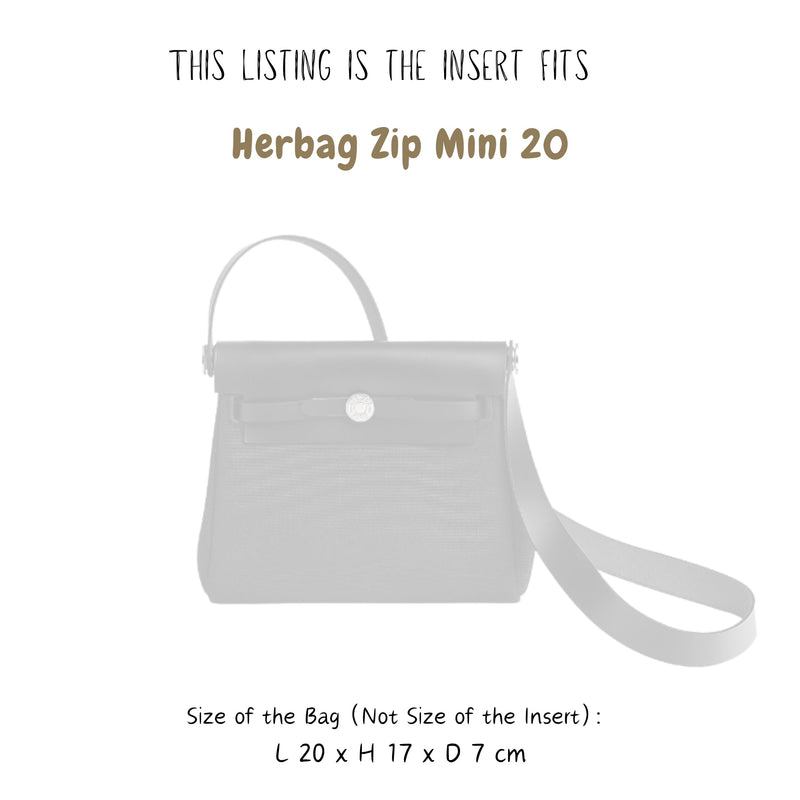 Organizer for [Herbag Zip Mini 20, Hermes] Bag Insert (Felt, Trapezoid Taper Shape)