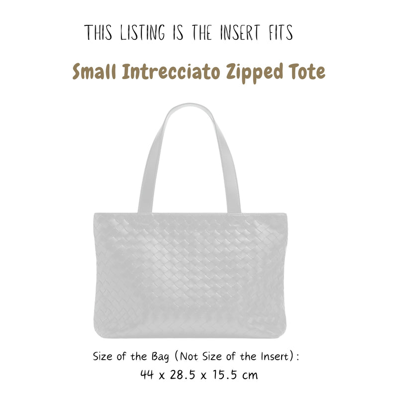 Organizer for [Small Intrecciato Zipped Tote, Bottega Veneta] Bag Insert (Felt, Contour Fit)