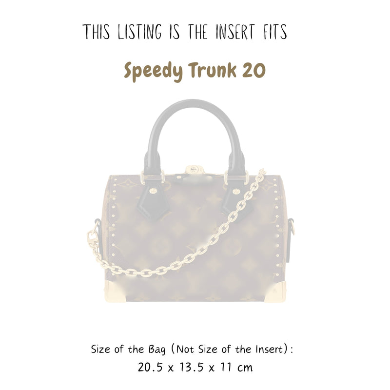Organizer for [Speedy Trunk 20, LV] Bag Insert (Felt, Long Zip and Open Compartment)
