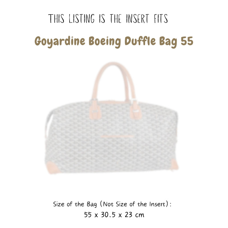 Organizer for [Goyardine Boeing Duffle Bag 55, Goyard] Bag Insert (Felt, Long Zip and Open Compartment)