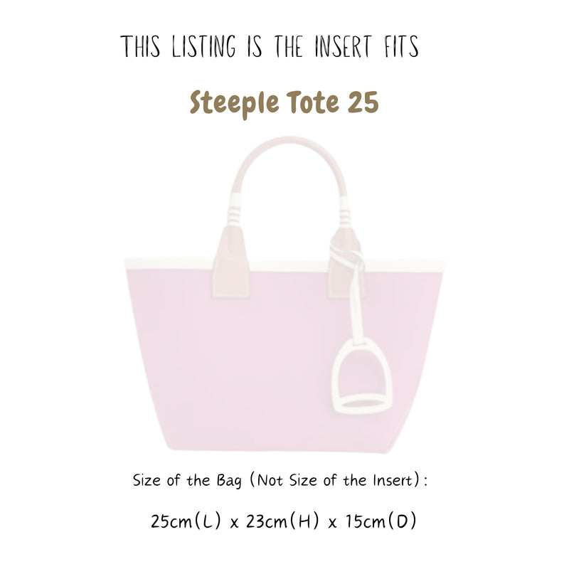 Organizer for [Steeple Tote 25, Hermes] Bag Insert (Felt, Contour Fit)