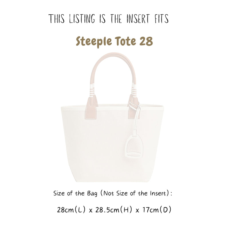 Organizer for [Steeple Tote 28, Hermes] Bag Insert (Felt, Contour Fit)