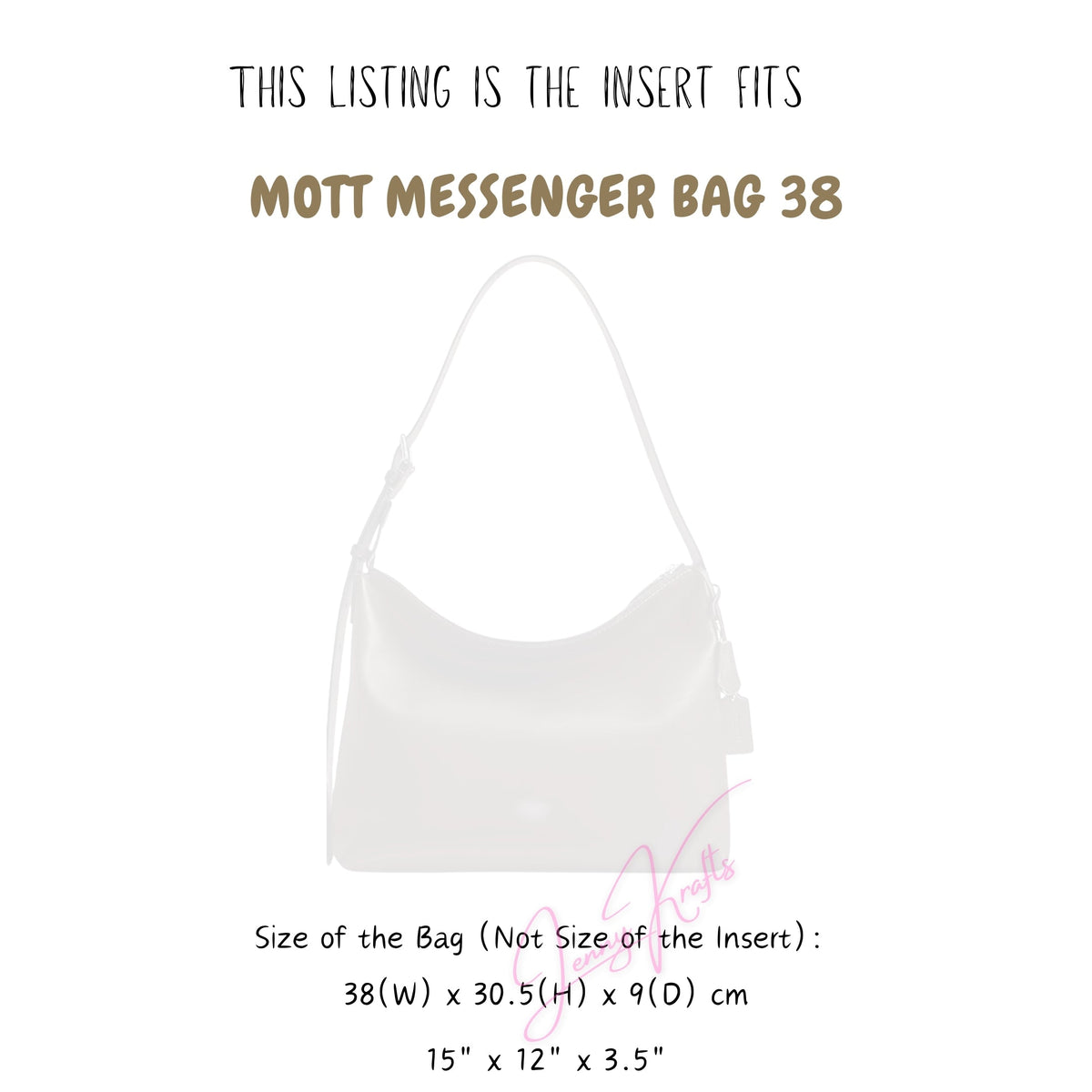 Organizer for [MOTT MESSENGER BAG 38, Coach] Tote Purse Bag Insert