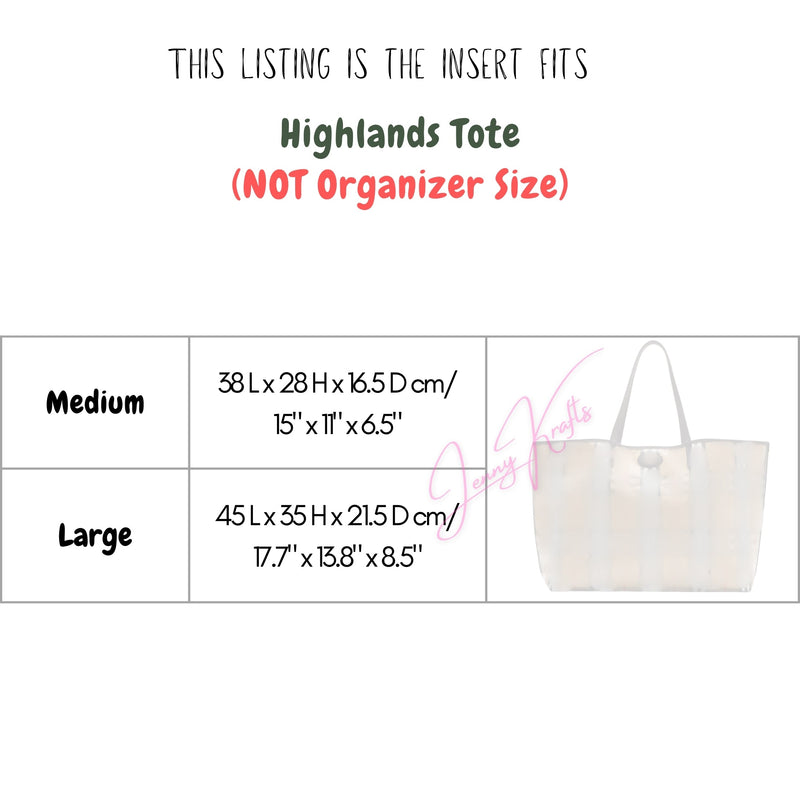 Organizer for [Medium Highlands Tote, Burberry] Tote Purse Bag