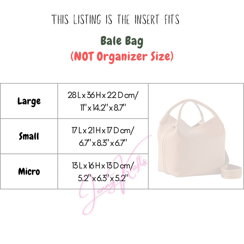 Organizer for [Micro Bale bag, Loro Piana] Tote Purse Bag Insert