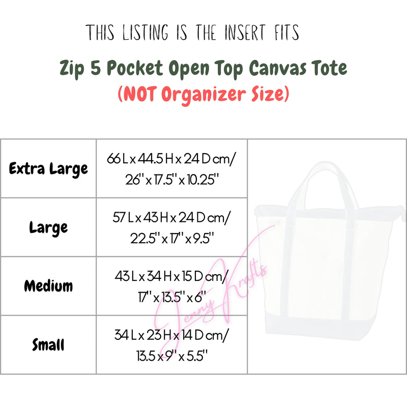 Organizer for [Medium 5 Pocket Zip Top Canvas Tote Bag, Lands End