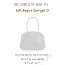 Organizer for [Soft Empire Carryall 21, Coach] Bag Insert (Velvet, Long Zip and Open Compartment)