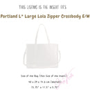Organizer for [Large Lola Zipper Crossbody Tote - Oversized East/West, Portland Leather Goods] Velvet Bag Insert