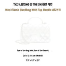 Organizer for [Mini Classic Handbag With Top Handle AS2431, Chanel] Silk Bag Insert