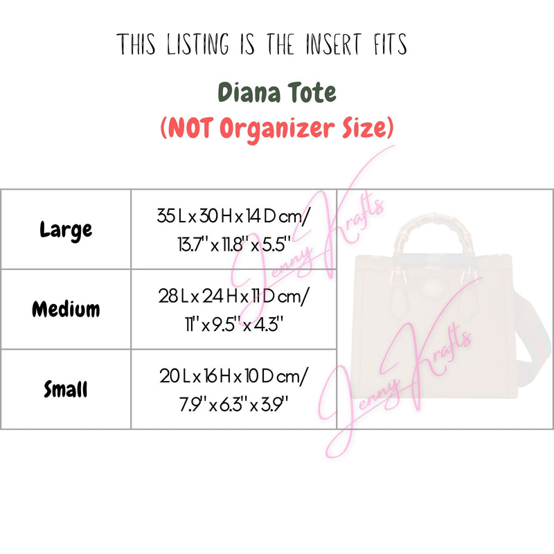 Organizer for [Diana Medium Tote, Gucci] Tote Purse Bag Insert