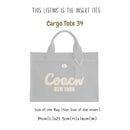 Organizer for [Cargo Tote 34cm, Coach] Bag Insert (Velvet, Long Zip and Open Compartment)