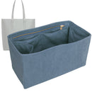 Organizer for [Cabas Tote With Buckle, Celine] Tote Purse Bag Insert Organiser Liner Shaper (Velvet, Long Zip and Open Compartment)