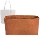 Organizer for [North Tote 32, Coach] Tote Purse Bag Insert Organiser Liner Shaper (Velvet, Long Zip and Open Compartment)