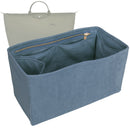Organizer for [Le Pliage Green XL Travel bag, Longchamp] Tote Purse Bag Insert Organiser Liner Shaper (Velvet, Long Zip and Open Compartment)