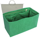 Organizer for [Le Pliage Green M Travel Bag, Longchamp] Tote Purse Bag Insert Organiser Liner Shaper (Velvet, Long Zip and Open Compartment)