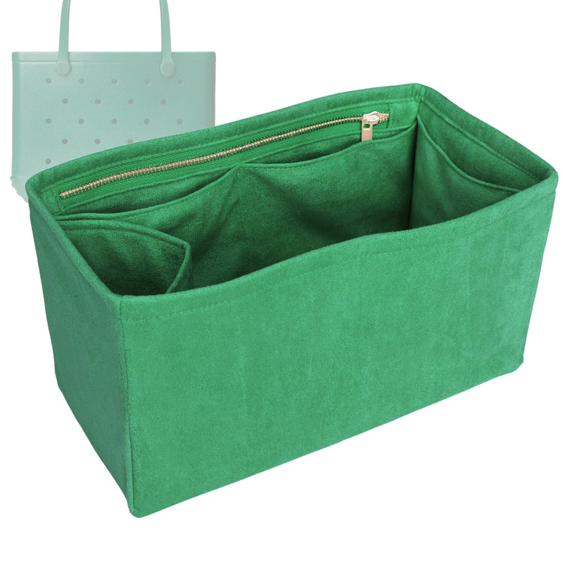 Organizer for [Original Bogg Bag, Bogg] Tote Purse Bag Insert Organiser Liner Shaper (Velvet, Long Zip and Open Compartment)