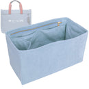 Organizer for [Canvas Tote Bag 38, Coach] Tote Purse Bag Insert Organiser Liner Shaper (Velvet, Long Zip and Open Compartment)