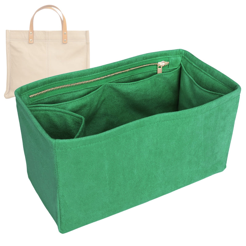 Organizer for [Medium Mimi, Parker Thatch] Tote Purse Bag Insert Organiser Liner Shaper (Velvet, Long Zip and Open Compartment)