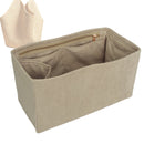 Organizer for [Medium Lotus Tote, Khaite] Tote Purse Bag Insert Organiser Liner Shaper (Velvet, Long Zip and Open Compartment)