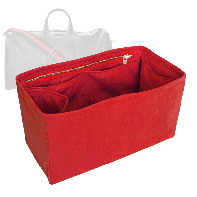 Organizer for [GG Supreme Web Carry-On Large Duffle, Gucci] Tote Purse Bag Insert Organiser Liner Shaper (Velvet, Long Zip and Open Compartment)