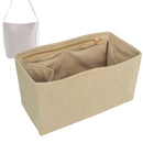 Organizer for [Essential Medium Bucket, Madewell] Tote Purse Bag Insert Organiser Liner Shaper (Velvet, Long Zip and Open Compartment)