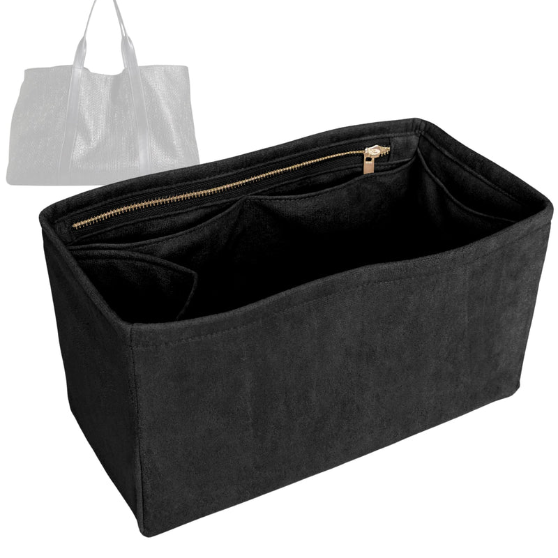 Organizer for [Giant Tote, Parker Thatch] Tote Purse Bag Insert Organiser Liner Shaper (Velvet, Long Zip and Open Compartment)