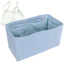 Organizer for [25 Small Handbag, Chanel] Tote Purse Bag Insert Organiser Liner Shaper (Velvet, Long Zip and Open Compartment)