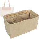 Organizer for [Small Basket, Strathberry] Tote Purse Bag Insert Organiser Liner Shaper (Velvet, Long Zip and Open Compartment)