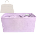 Organizer for [The Small Hudson, DeMellier] Tote Purse Bag Insert Organiser Liner Shaper (Velvet, Long Zip and Open Compartment)