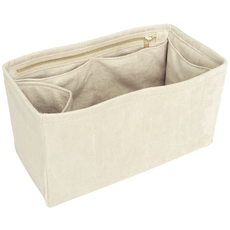 Organizer for [Soft Empire Carryall 28, Coach] Bag Insert (Velvet, Long Zip and Open Compartment)