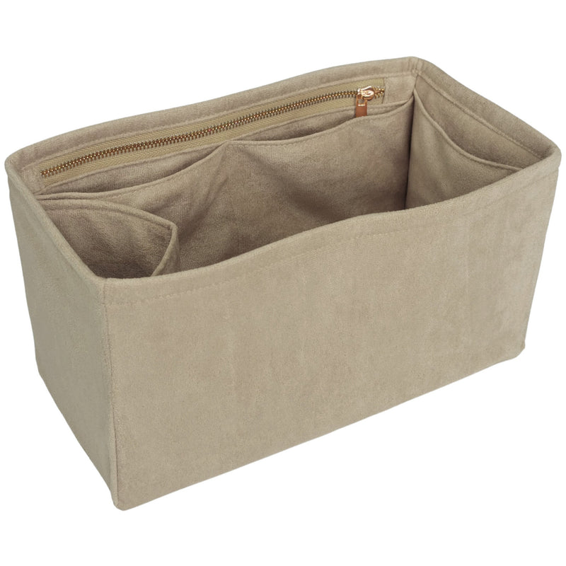 Organizer for [Soft Empire Carryall 28, Coach] Bag Insert (Velvet, Long Zip and Open Compartment)
