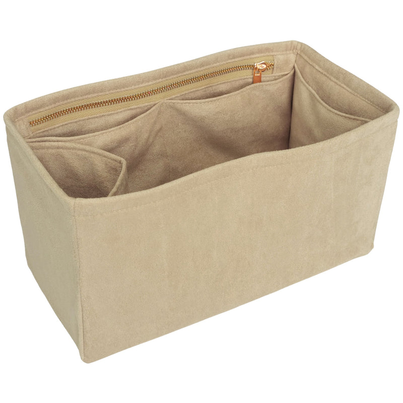 Organizer for [Soft Empire Carryall 28, Coach] Bag Insert (Velvet, Long Zip and Open Compartment)