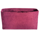 Organizer for [Small Basket, Strathberry] Bag Insert (Velvet, Long Zip and Open Compartment)