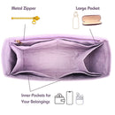 Organizer for [The Tori Tote, Apatchy] Bag Insert (Velvet, Long Zip and Open Compartment)