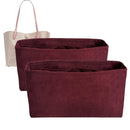 Organizer for [Willow Tote 35cm (C0693 B4NQ4), Coach] Tote Purse Bag Insert Organiser Liner Shaper (Velvet, A Pair of Inserts)