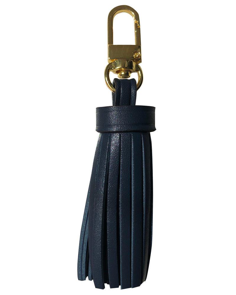 Vachetta Leather Handbag Tassel with Gold Clasp - 10cm