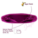 Organizer for [Dustbag Medium, Bottega Veneta] Bag Insert (Silk, Slim with Zip Pocket)