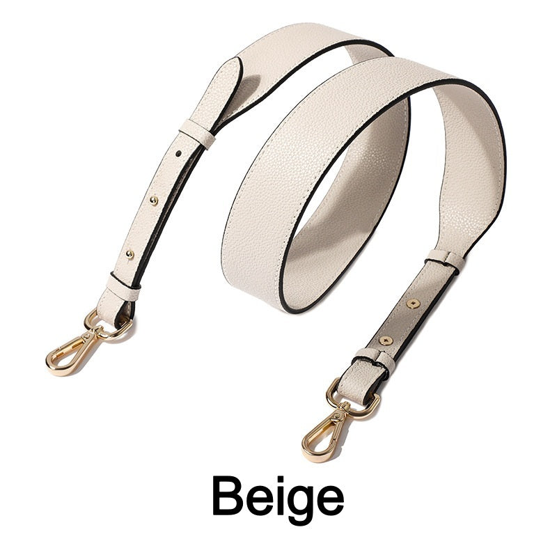 Pebble Leather Bag Strap 18 colors, 3.6cm Width with Gold, Silver, Gunmetal Hardware Length Adjustable 106 to 110cm